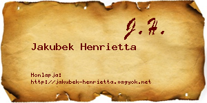 Jakubek Henrietta névjegykártya